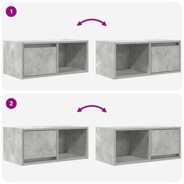 TV-Schrank Betongrau 60x31x25,5 cm Holzwerkstoff