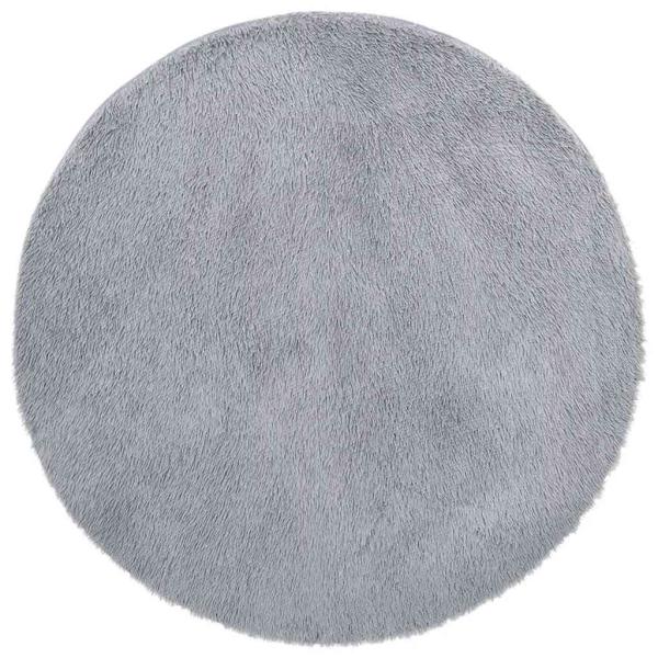 Teppich Shaggy Hochflor NAVARRA Hellgrau 120x120 cm Polyester