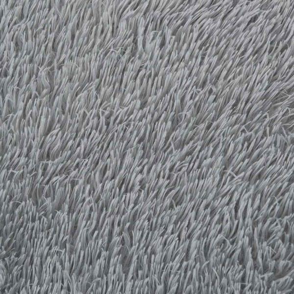 Teppich Shaggy Hochflor NAVARRA Hellgrau 120x120 cm Polyester