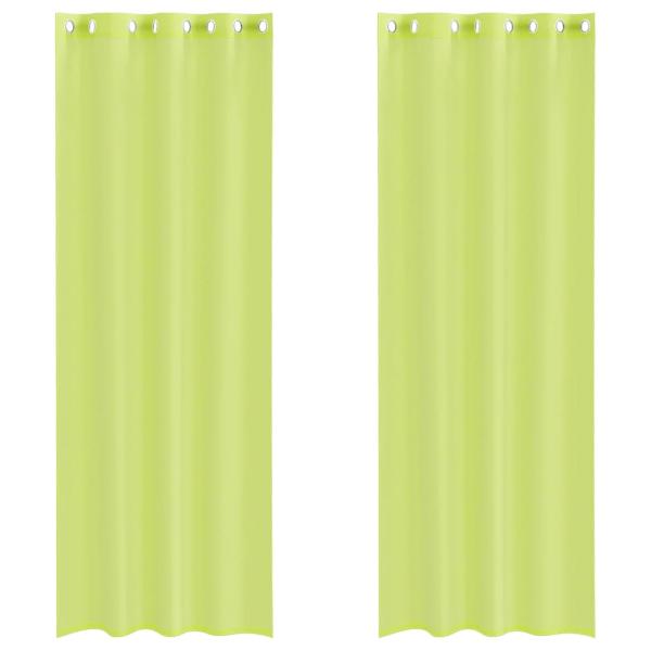 Voile Vorhänge mit Ösen 2 Stk. Apfelgrün 140x260 cm