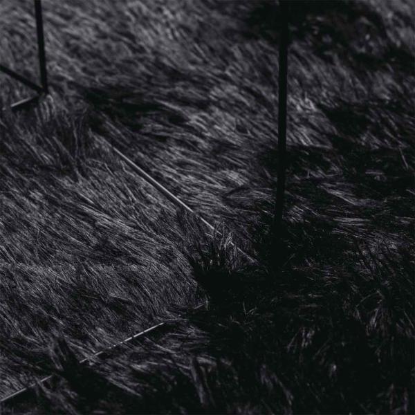 Teppich Shaggy Hochflor NAVARRA Schwarz 160x160 cm Polyester
