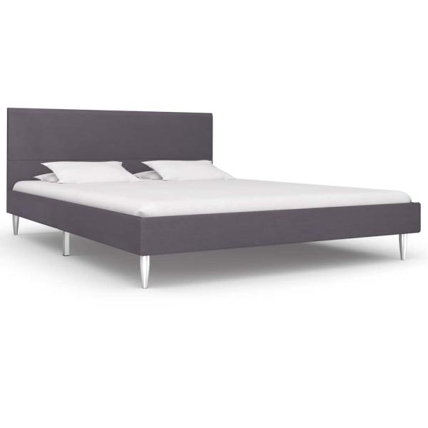 ARDEBO.de - Bettgestell ohne Matratze Grau Stoff 135x190 cm