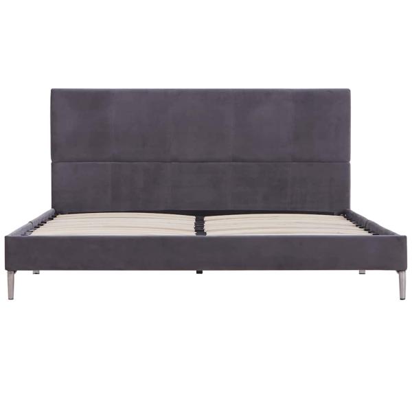 Bettgestell ohne Matratze Grau Stoff 135x190 cm