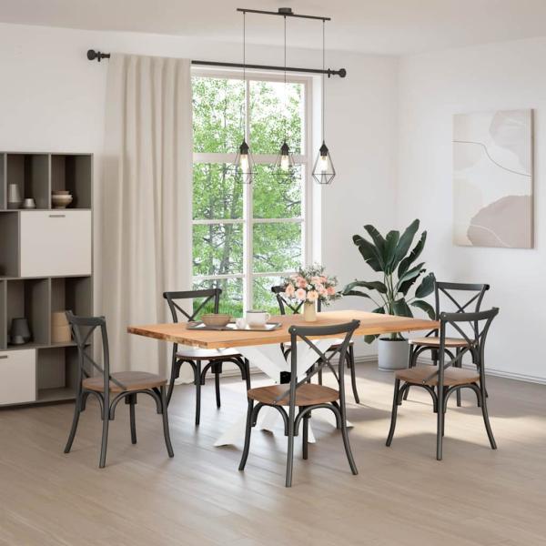 Esstischbein in Spinnenform Weiß 120x68x(72-73) cm Stahl