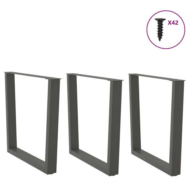 Esstisch Beine V-Form 3 Stück Anthrazit 90x(72-73,3) cm Stahl