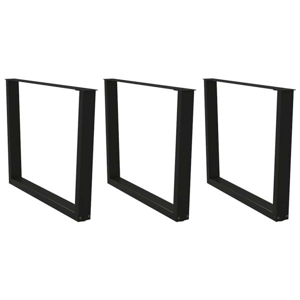 ARDEBO.de - Esstisch Beine V-Form 3 Stück Schwarz 100x(72-73,3) cm Stahl