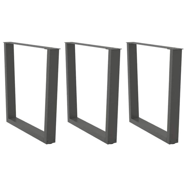 ARDEBO.de - Esstisch Beine V-Form 3 Stück Anthrazit 80x(72-73,3) cm Stahl