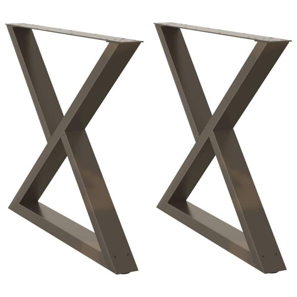 Esstisch Beine 2 Stück Naturstahl 90x(72-73,3) cm Stahl