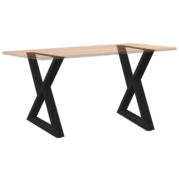 Esstischbeine 2 Stück Schwarz 80x(72-73,3) cm Stahl