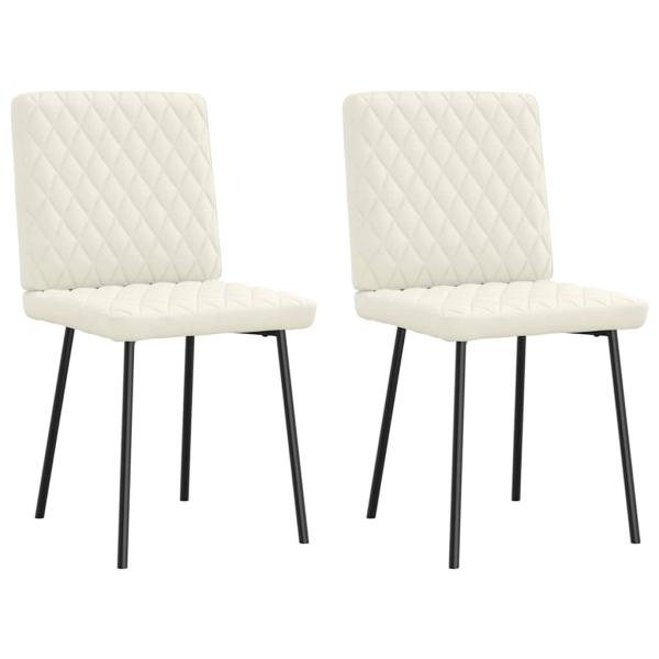 ARDEBO.de - Esszimmerstühle 2 Stk. Creme Samt