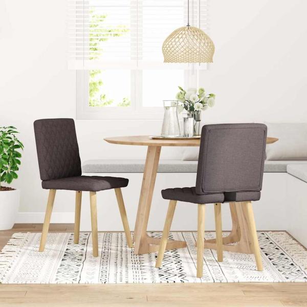 ARDEBO.de - Esszimmerstühle 2 Stk. Dunkelbraun Stoff
