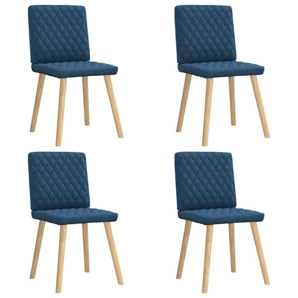 ARDEBO.de - Esszimmerstühle 4 Stk. Blau Stoff