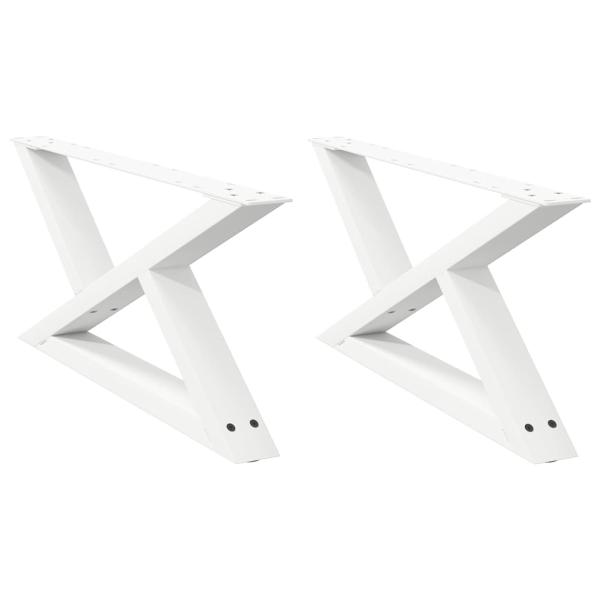 Couchtischbeine 2 Stk. Weiß 70x(30-31,3) cm Stahl