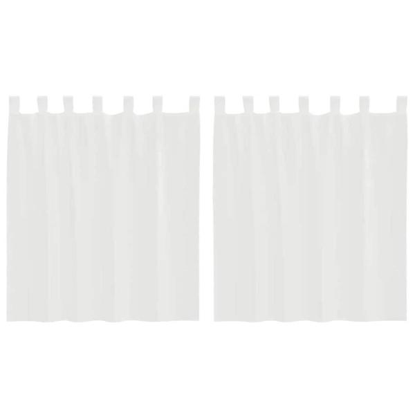Voile Vorhänge mit Stangentaschen 2 Stk. Weiß