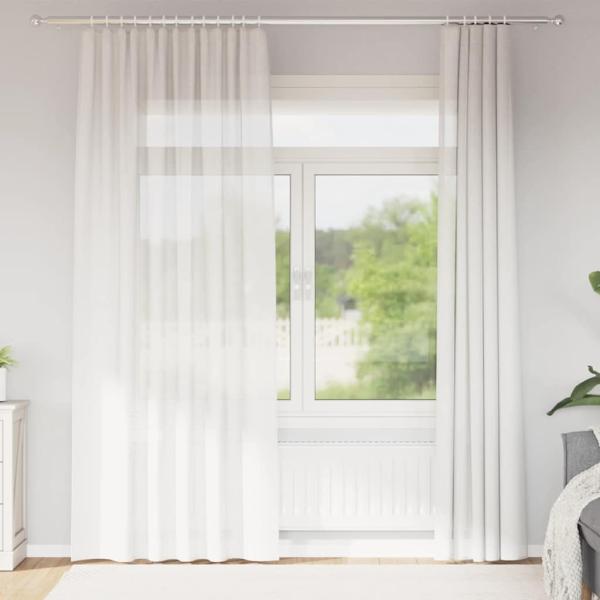 ARDEBO.de - Voile Vorhänge mit Stangentaschen 2 Stk. Weiß