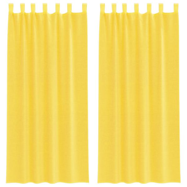 Voile Vorhänge mit Stangentaschen 2 Stk. Gelb