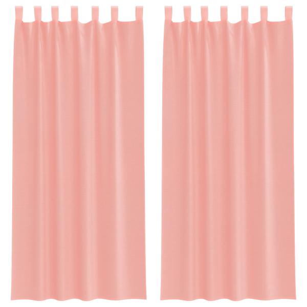 ARDEBO.de - Voile Vorhänge mit Stangentaschen 2 Stk. Rosa
