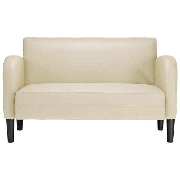 Zweisitzer-Sofa Creme 110 cm Kunstleder