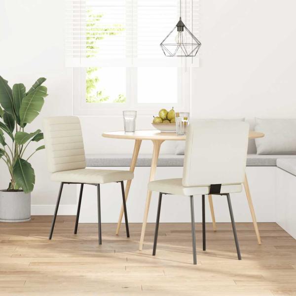 ARDEBO.de - Esszimmerstühle 2 Stk. Creme Samt