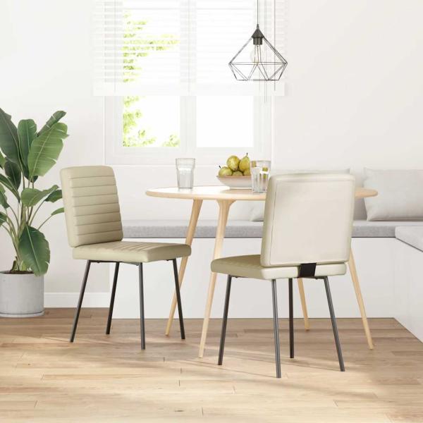 ARDEBO.de - Esszimmerstühle 2 Stk. Creme Kunstleder