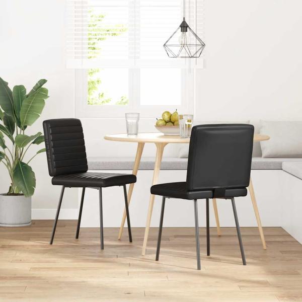 ARDEBO.de - Esszimmerstühle 2 Stk. Schwarz Kunstleder