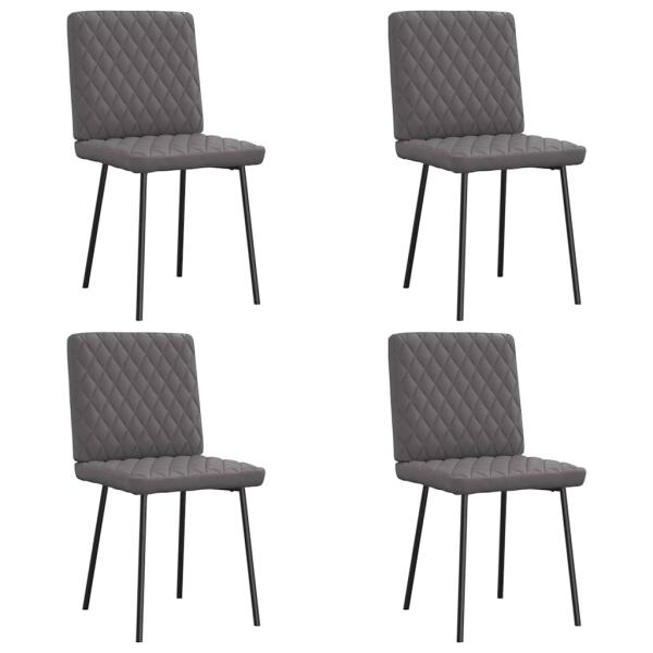 ARDEBO.de - Esszimmerstühle 4 Stk. Grau Kunstleder