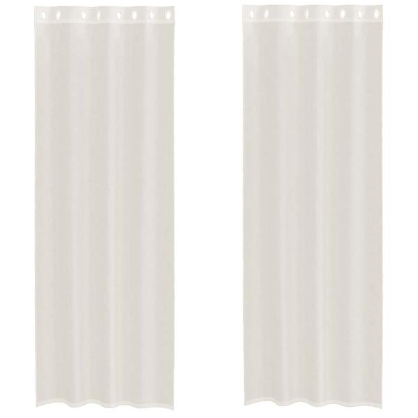 ARDEBO.de - Voile Vorhänge mit Ösen 2 Stk. Creme 140x260 cm