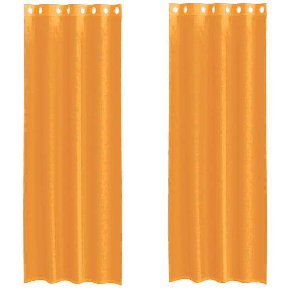 Voile Vorhänge mit Ösen 2 Stk. Orange 140x300 cm