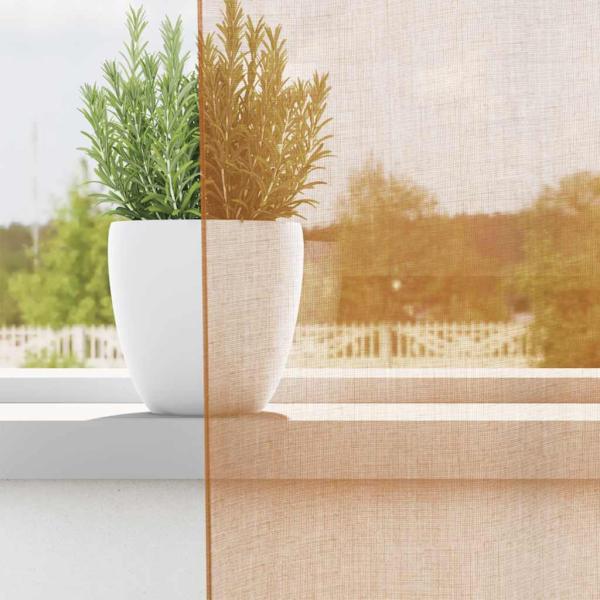 Voile Vorhänge mit Ösen 2 Stk. Terrakotta