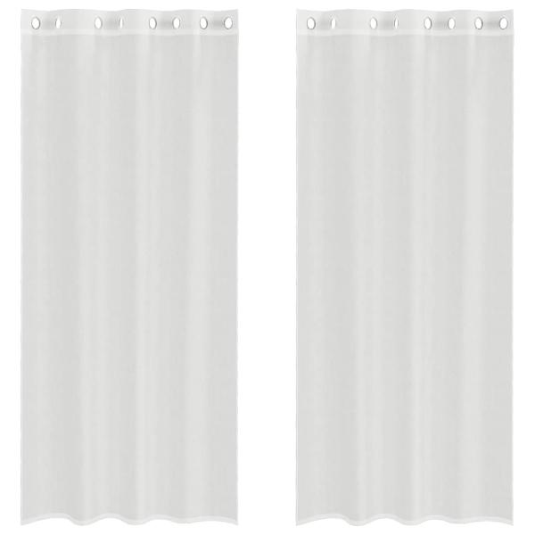 Voile Vorhänge mit Ösen 2 Stk. Weiß