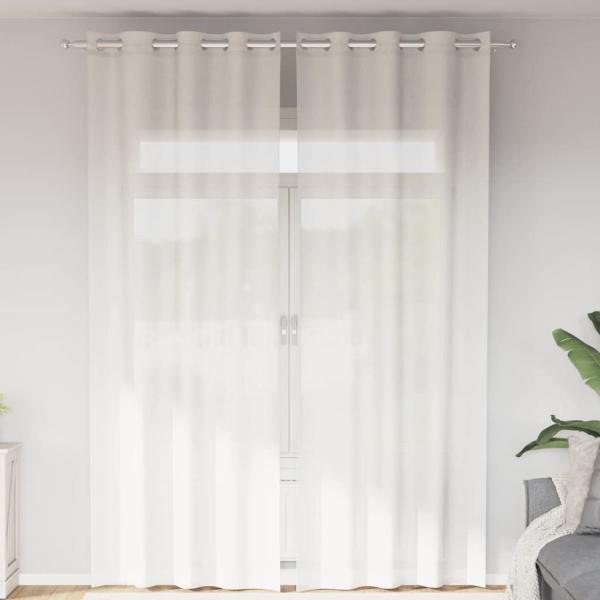 ARDEBO.de - Voile Vorhänge mit Ösen 2 Stk. Weiß