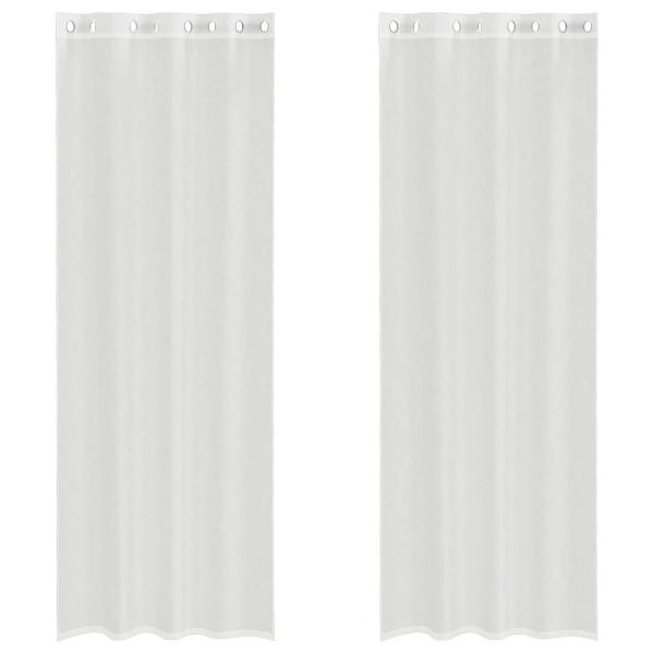 Voile Vorhänge mit Ösen 2 Stk. Weiß