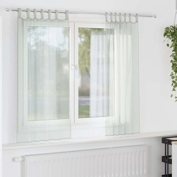 ARDEBO.de - Voile Vorhänge mit Schlaufen 2 Stk. Hellgrau 140x175 cm
