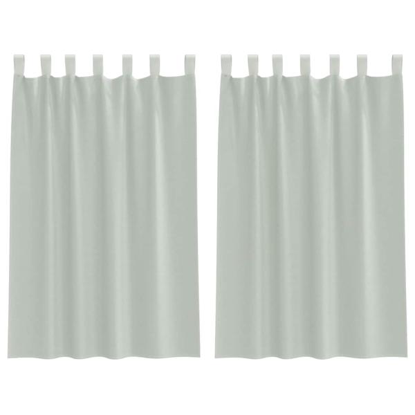 Voile Vorhänge mit Schlaufen 2 Stk. Hellgrau 140x175 cm