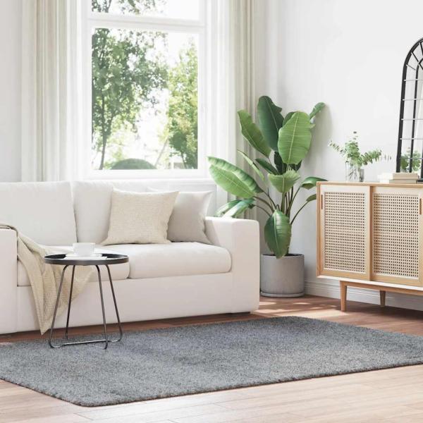ARDEBO.de - Teppich Shaggy Hochflor NAVARRA Hellgrau 160x230 cm Polyester