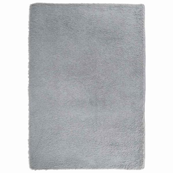 Teppich Shaggy Hochflor NAVARRA Hellgrau 160x230 cm Polyester