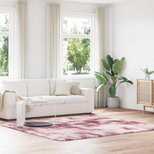ARDEBO.de - Teppich Shaggy Hochflor NAVARRA Altrosa 240x240 cm Polyester