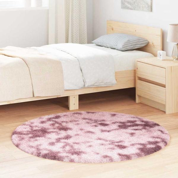 ARDEBO.de - Teppich Shaggy Hochflor NAVARRA Altrosa 120x120 cm Polyester