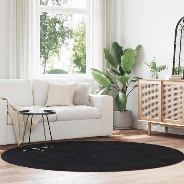 ARDEBO.de - Teppich Shaggy Hochflor NAVARRA Schwarz 200x200 cm Polyester
