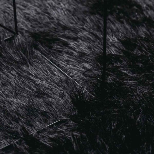 Teppich Shaggy Hochflor NAVARRA Schwarz 100x100 cm Polyester