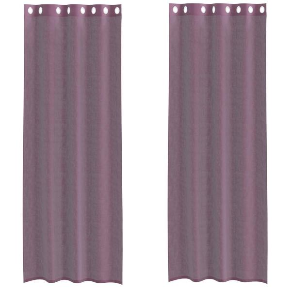 Voile Vorhänge mit Ösen 2 Stk. Lila 140x260 cm