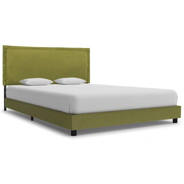 ARDEBO.de - Bettgestell ohne Matratze Grün Stoff 135x190 cm