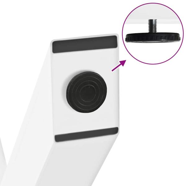 ARDEBO.de - Esstischbeine X-Form 2 Stk. Weiß 90x(72-73) cm Stahl