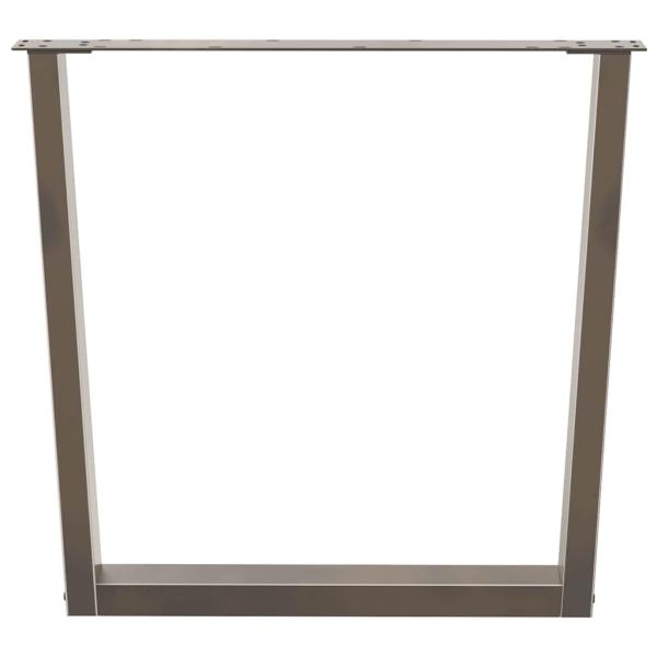 Esstisch Beine V-Form 2 Stück Naturstahl 90x(72-73,3) cm Stahl