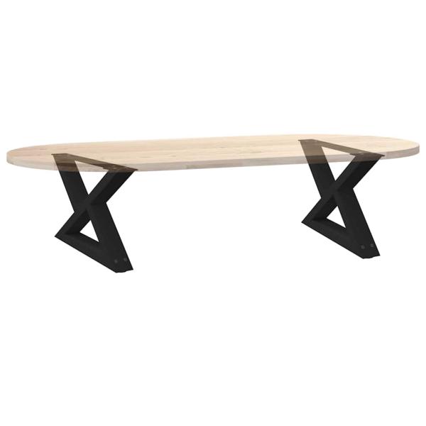 Couchtischbeine 2 Stk. Schwarz 60x(30-31,3) cm Stahl
