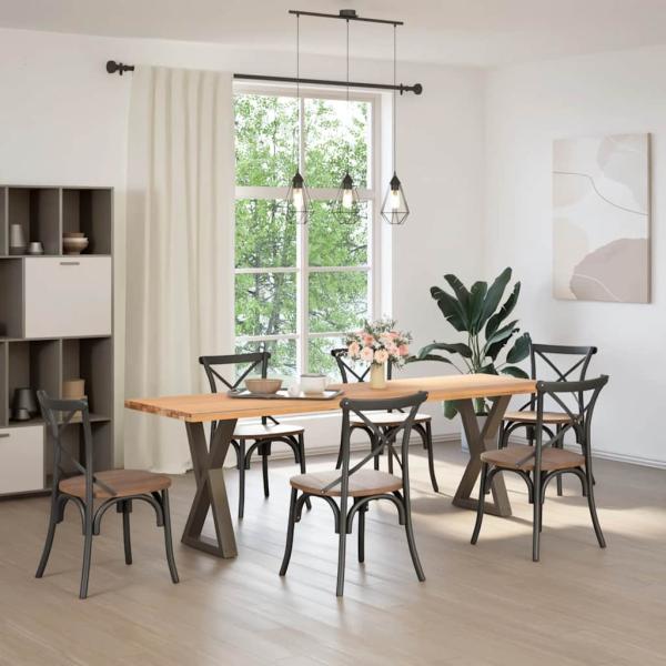 Esstisch Beine 2 Stück Naturstahl 50x(72-73,3) cm Stahl