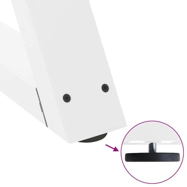 Esstisch Beine 2 Stück Weiß 70x(72-73,3) cm Stahl