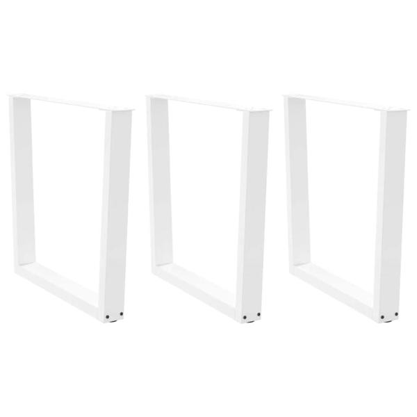 ARDEBO.de - Esstischbeine V-Form 3 Stück Weiß 90x(72-73,3) cm Stahl