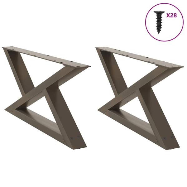 ARDEBO.de - Couchtischbeine 2 Stk. Naturstahl 70x(30-31,3) cm Stahl