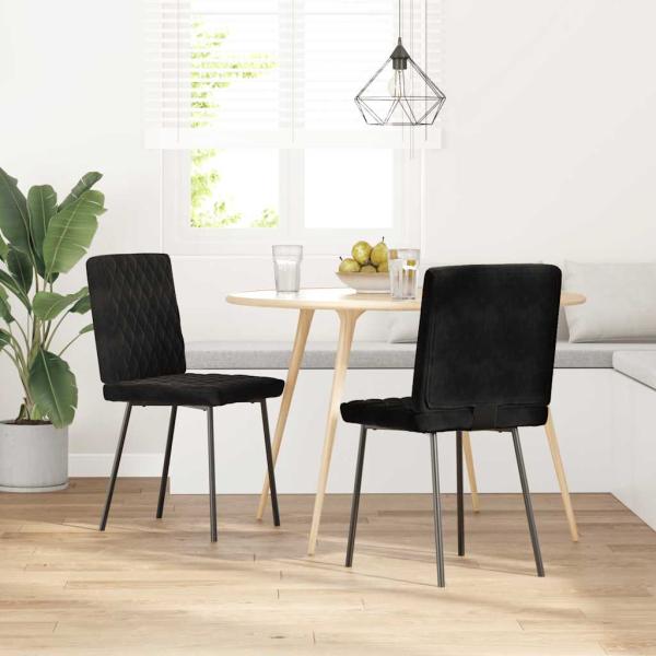 Esszimmerstühle 2 Stk. Schwarz Samt